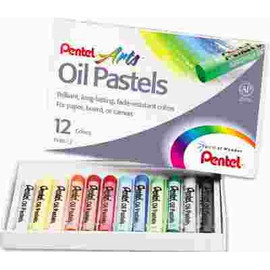 PENTEL OF AMERICA OIL PASTEL SET WITH CARRYING CASE,12-COLOR SET, ASSORTED, 12/SET