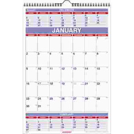 AT-A-GLANCE 15-1/2 in. x 22-3/4 in. 3-Months-Per-Page Ruled Daily Blocks Wall Calendar