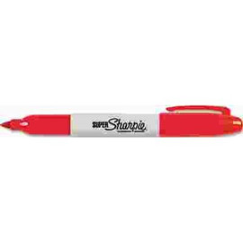 SANFORD SUPER PERMANENT MARKERS, FINE POINT, RED, DOZEN