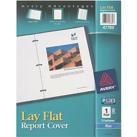 Avery Dennison AVERY POLYPROPYLENE REPORT COVER, FLEX FASTENER, LETTER, 1/2" CAPACITY, CLEAR/BLUE