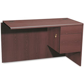 HON COMPANY 10700 "L" WORKSTATION RETURN, RIGHT 3/4 PEDESTAL, 48W X 24D X 29-1/2H, MAHOGANY