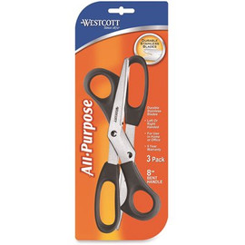Westcott 8 in. L 3-1/2 in. Cut Value Pack Scissors in Black (3-Pack)