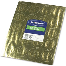 GEOGRAPHICS GOLD FOIL EMBOSSED "OFFICIAL SEAL OF EXCELLENCE" SEALS, 100/PACK