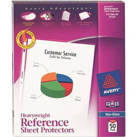 Avery Dennison AVERY TOP-LOAD POLY SHEET PROTECTORS, HEAVY GAUGE, LETTER, NONGLARE, 50/BOX