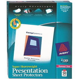 Avery Dennison AVERY TOP-LOAD POLY SHEET PROTECTOR, SUPER HEAVY GAUGE, LTR, DIAMOND CLEAR, 50/BOX