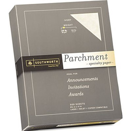 SOUTHWORTH CO. PARCHMENT SPECIALTY PAPER, 24 LBS., 8-1/2 X 11, IVORY, 500/BOX