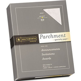 SOUTHWORTH CO. PARCHMENT SPECIALTY PAPER, 24 LBS., 8-1/2 X 11, GRAY, 500/BOX