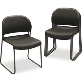 HON COMPANY GUESTSTACKER CHAIR, BLACK WITH BLACK FINISH LEGS, 4/CARTON