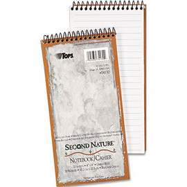 TOPS BUSINESS FORMS SECOND NATURE SPIRAL REPORTER/STENO NOTEBOOK, GREGG RULE, 4 X 8, WHITE, 70-SHEET