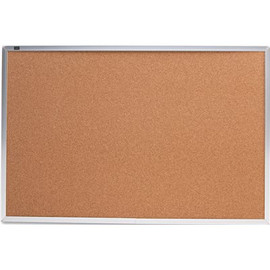 Quartet 24 in. x 36 in. Bulletin Board with Natural Cork Surface and Silver (1-Each)