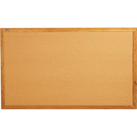 Quartet 36 in. x 60 in. Bulletin Board with Natural Cork Surface and Oak (1-Each)