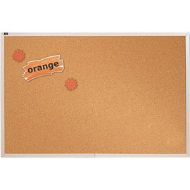 Quartet Natural Cork Bulletin Board, 4 ft. x 6 ft., Aluminum Frame