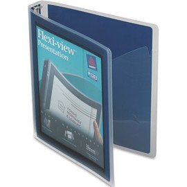 Avery Dennison AVERY FLEXI-VIEW ROUND-RING PRESENTATION VIEW BINDER, 1" CAPACITY, NAVY