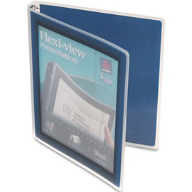 Avery Dennison AVERY FLEXI-VIEW ROUND-RING PRESENTATION VIEW BINDER, 1/2" CAPACITY, NAVY BLUE