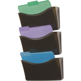 Rubbermaid Letter Size 3-Pocket Unbreakable Wall File Set, Smoke