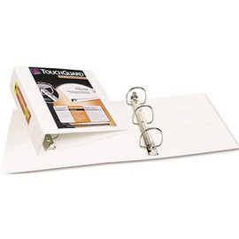 Avery Dennison AVERY TOUCHGUARD ANTIMICROBIAL VIEW BINDER WITH 4-INCH SLANT RINGS, WHITE