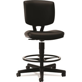 HON COMPANY VOLT SERIES ADJUSTABLE TASK STOOL, BLACK LEATHER