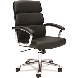 HON COMPANY VL103 EXECUTIVE MID-BACK CHAIR, BLACK LEATHER