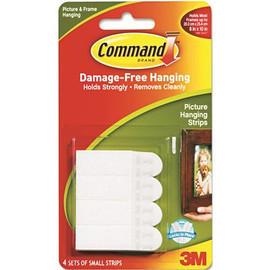 Command 1 lb. Small White Picture Hanging Strips (4 Pairs of Strips)