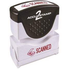 Cosco 1-5/8 in. x 1/2 in. Accustamp2 Shutter Stamp with Microban Scanned, Red