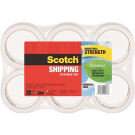 Scotch 3750, 1.88 in. x 49.2 yds., 3 in. Core, Commercial Grade Packaging Tape, (6-Pack)