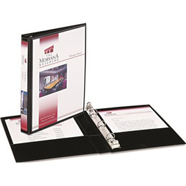 Avery Dennison AVERY DURABLE VINYL VIEW BINDER, ROUND RING, 8-1/2 IN. X 5-1/2 IN., 1/2 IN. CAPACITY, BLACK