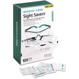 Bausch & Lomb Sight Savers Pre-Moistened Anti-Fog Tissues with Silicone (100 per Pack)