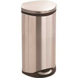 Safco Ellipse 7.5 Gal. Stainless Steel Step-On Trash Can with Soft-Close Lid