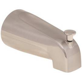 ProPlus 1/2 in. FIP Bathtub Spout with Top Diverter, Brushed Nickel