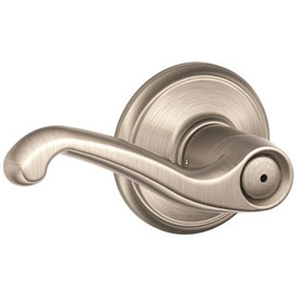 Schlage Flair Satin-Nickel Bed-and-Bath Lever