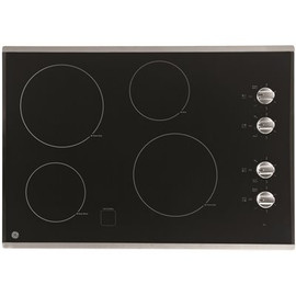 GE 30 in. Radiant Electric Cooktop in Stainless Steel with 4 Elements including 2 Power Boil Elements