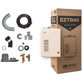 NORITZ EZTR40 40 Gal Tank Replacement Min 0.5 GPM Max 6.6 GPM High Efficiency Liquid Propane Gas Tankless Water Heater Kit