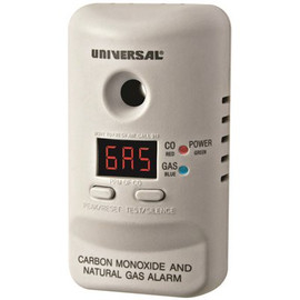 Plug-In, 2-In-1 Carbon Monoxide and Natural Gas Detector Digital Display, 9V Battery Backup, Microprocessor Intelligence