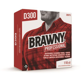 Brawny Professional D300 White Disposable Cleaning Towel, Tall Box (10-Boxes Per Case)