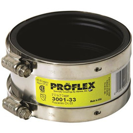 Fernco PROFLEX SHIELDED COUPLING 3 IN. NO HUB CAST IRON TO 3 IN. COPPER