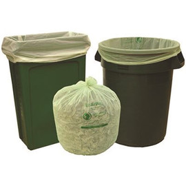 Natur-Bag 33 gal. Compostable Trash Bags, 33 in. x 40 in., 1.0 MIL, Green, 25/Roll, 8 Rolls/Case