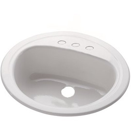 Bootz Industries Azalea Self-Rimming Oval Bathroom Sink in White