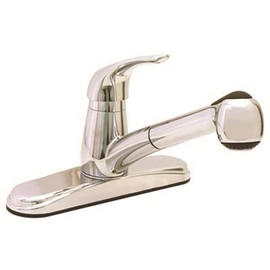 ProPlus Single-Handle Non-Metallic Pull-Out Sprayer Kitchen Faucet in Chrome
