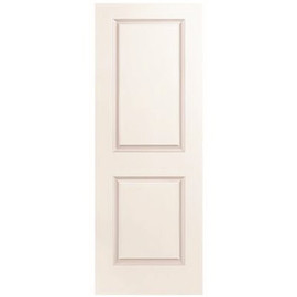 Masonite 28 in. x 80 in. Smooth 2-Panel Square Primed White Hollow Core Composite Interior Door Slab