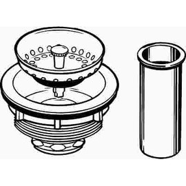 DuraPro Stainless Steel Sink Strainer with Brass Tailpiece in Chrome-Plated