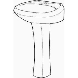 Gerber 20 in. x 18 in. Gerber Bathroom Pedestal Sink Bowl China in White