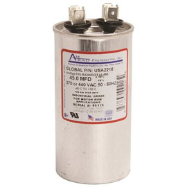 AMRAD ENGINEERING Round USA Made Motor Run Capacitor, 45 MFD, 370/440 VAC