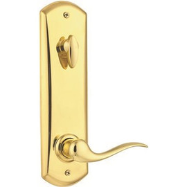 Kwikset Tustin Polished Brass Interconnect Deadbolt and Keyed Entry Door Lever UL Rated