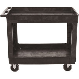 Rubbermaid Commercial Products 40 in. x 24 in. 2-Shelf Heavy-Duty Utility Cart with 4 in. Casters