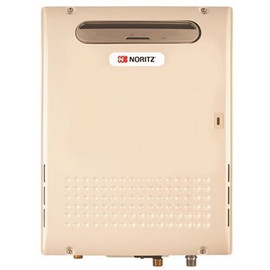 NORITZ 180,000 BTU Max. 9.8 GPM Residential Outdoor Condensing Front Exhaust Natural Gas Tankless Water Heater