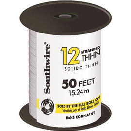 Southwire 50 ft. 12 White Stranded CU THHN Wire