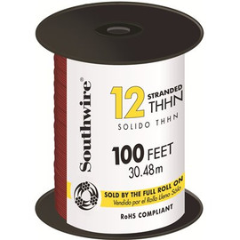 Southwire 100 ft. 12 Red Stranded CU THHN Wire