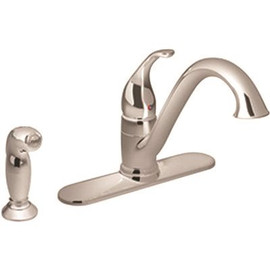 MOEN Camerist Lead Free Single-Handle Standard Kitchen Faucet with Spray in Chrome