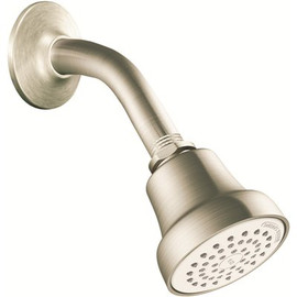 CLEVELAND FAUCET GROUP Water Saving 1-Spray 10.5 in. Single Wall Mount Fixed Shower Head in Brushed Nickel