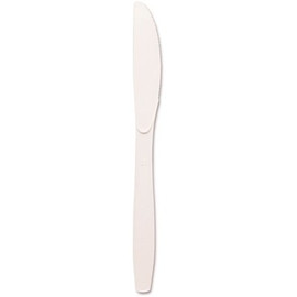 DIXIE Medium Weight Polystyrene Knives, White, 1000 Per Case